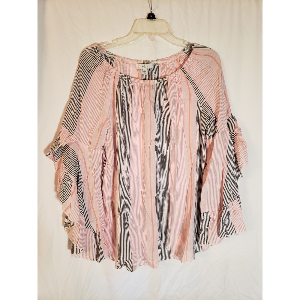 Women's Fever Ruffled Sleeve Multicolor Blouse Size M